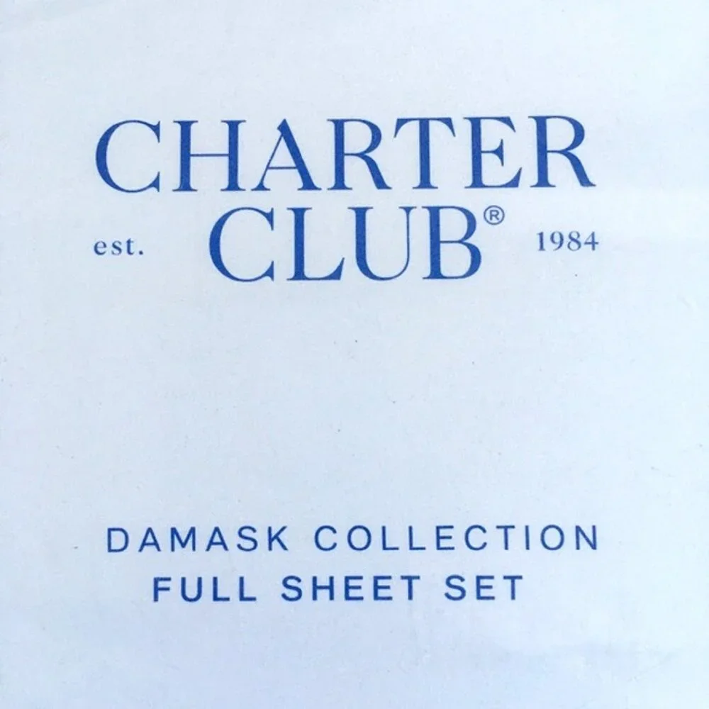 brand new 4-piece STRIPE Charter Club Damask 550 TC 100% Cotton FULL Sheet Set